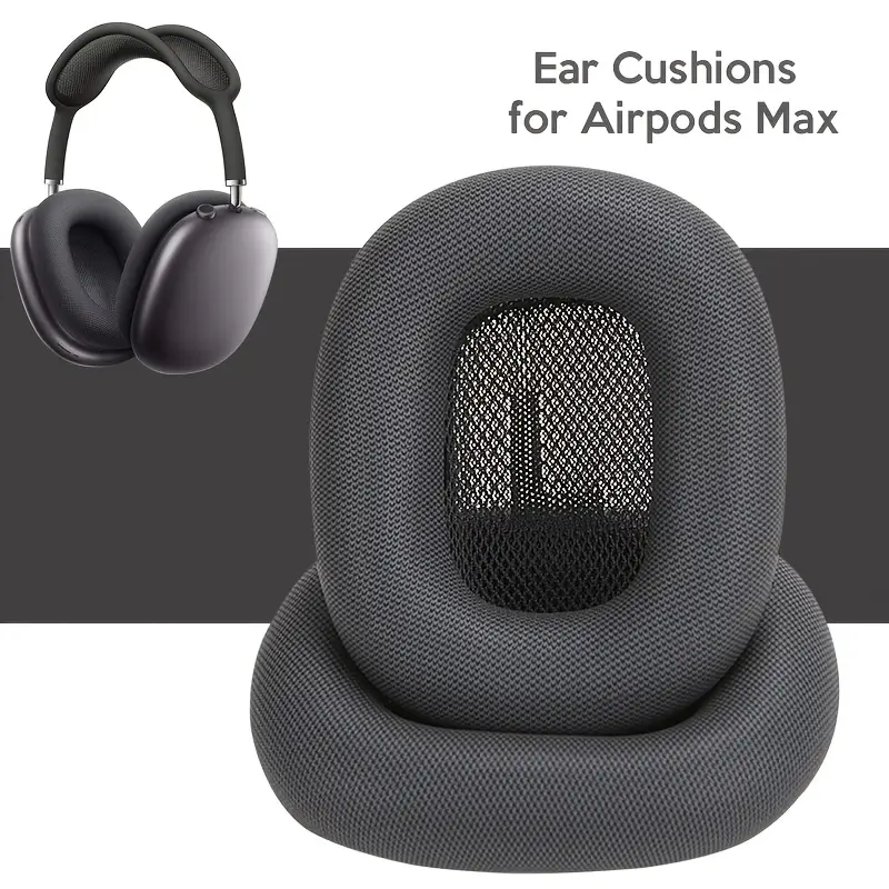 Συμβατά Ανταλλακτικά μαξιλαράκια για Apple AirPods Max ( ζεύγος- space grey)-370160 - Image 3